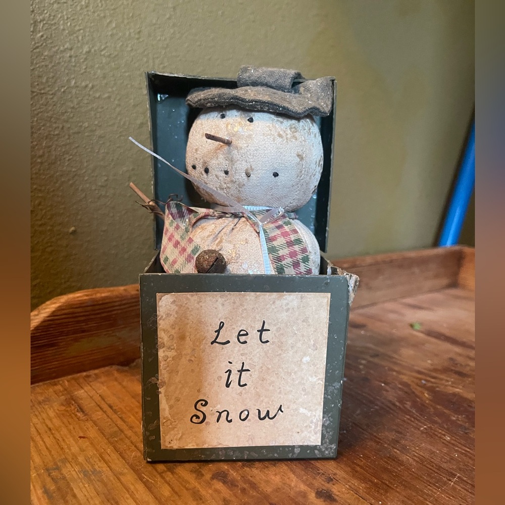 Charming Snowman Decor with Plaid Scarf